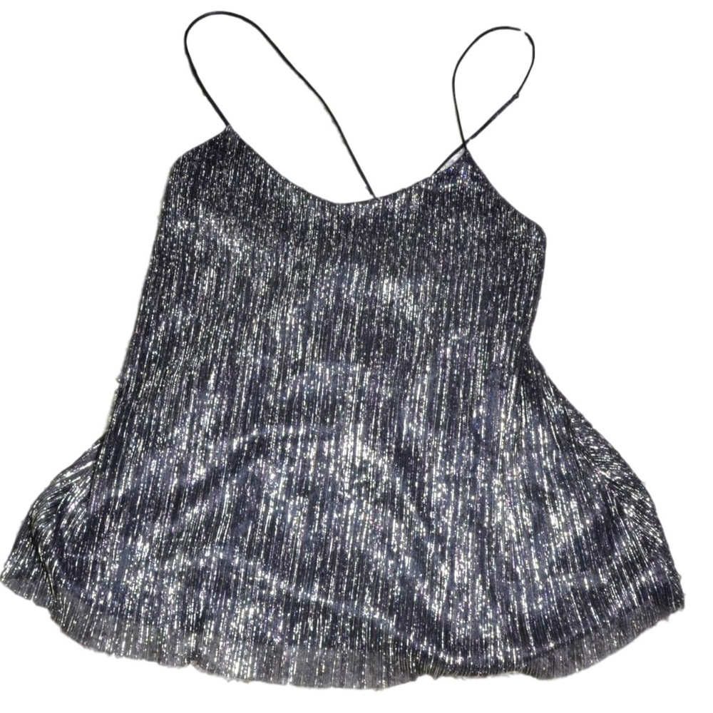 Express Womens Gold Sparkle Top Size Large